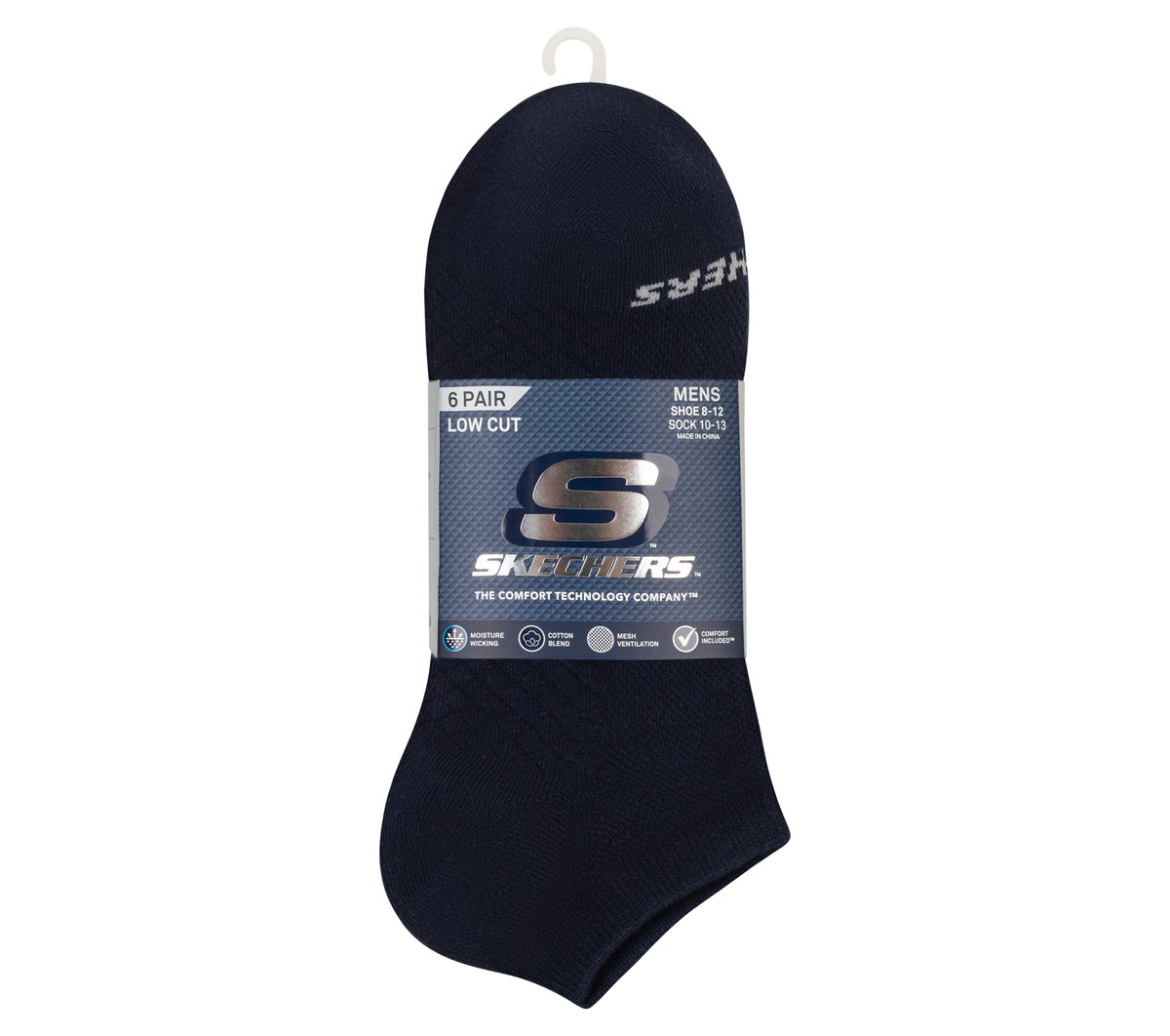 Skechers Customer Favorite | 6 Pack Men's Low Cut Texture Knit Socks
