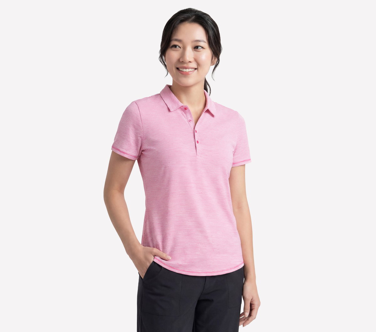 Skechers Signature | Short Sleeve On The Green Striped Polo