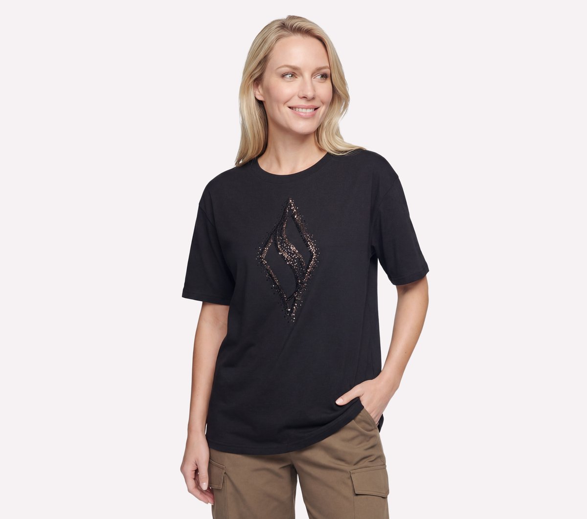 Skechers Great Value | Gold Splatter Diamond Short Sleeve Tee