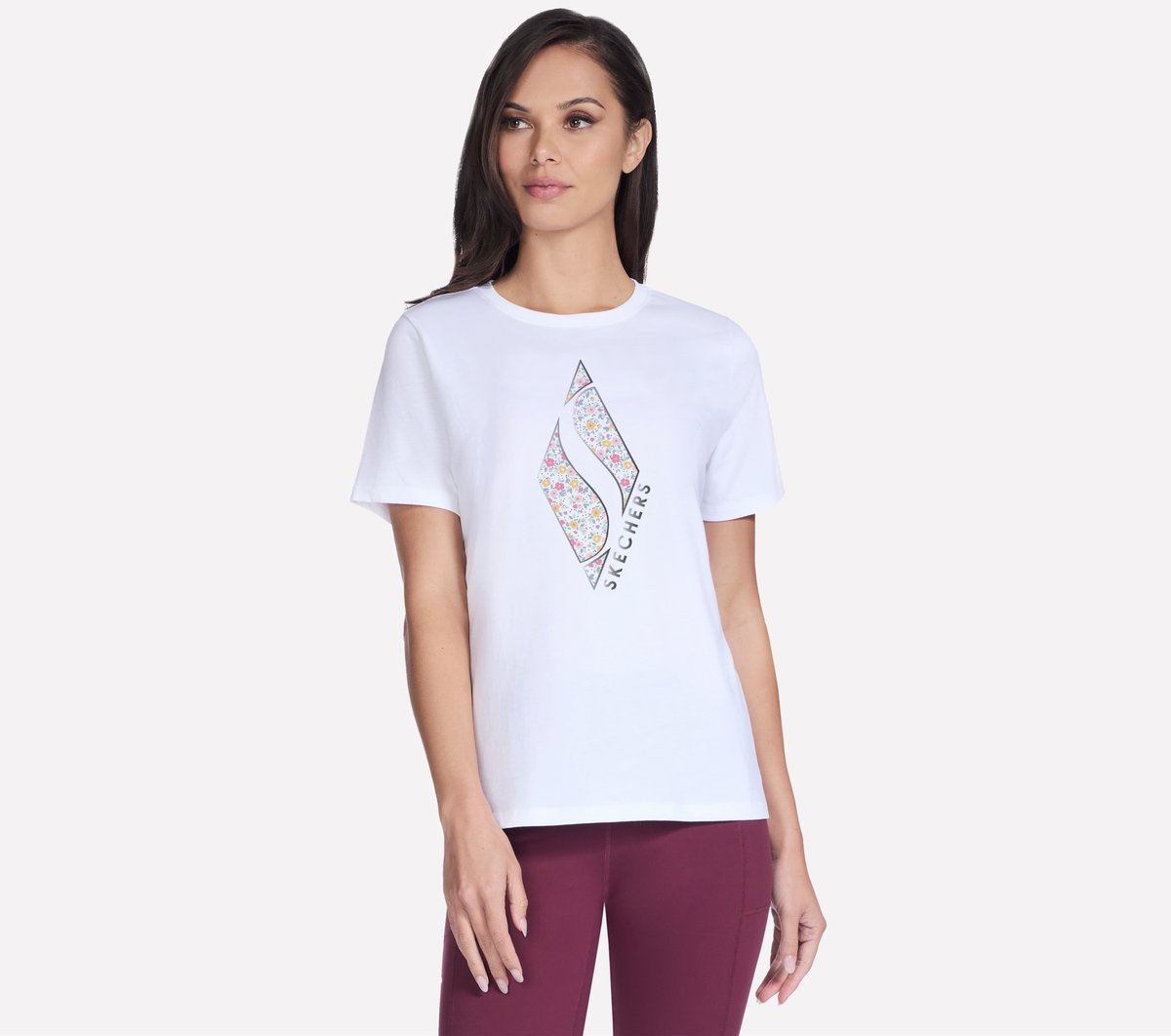 Skechers Best Price | Floral Diamond Short Sleeve Tee