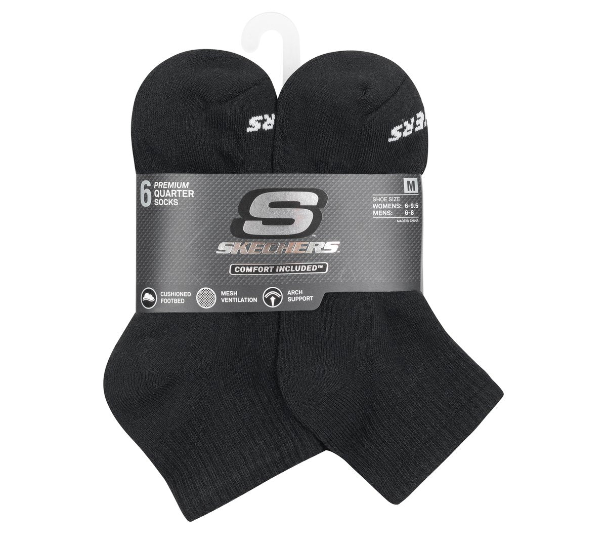 Skechers Recommended | 6 Pack Core Quarter Medium Socks