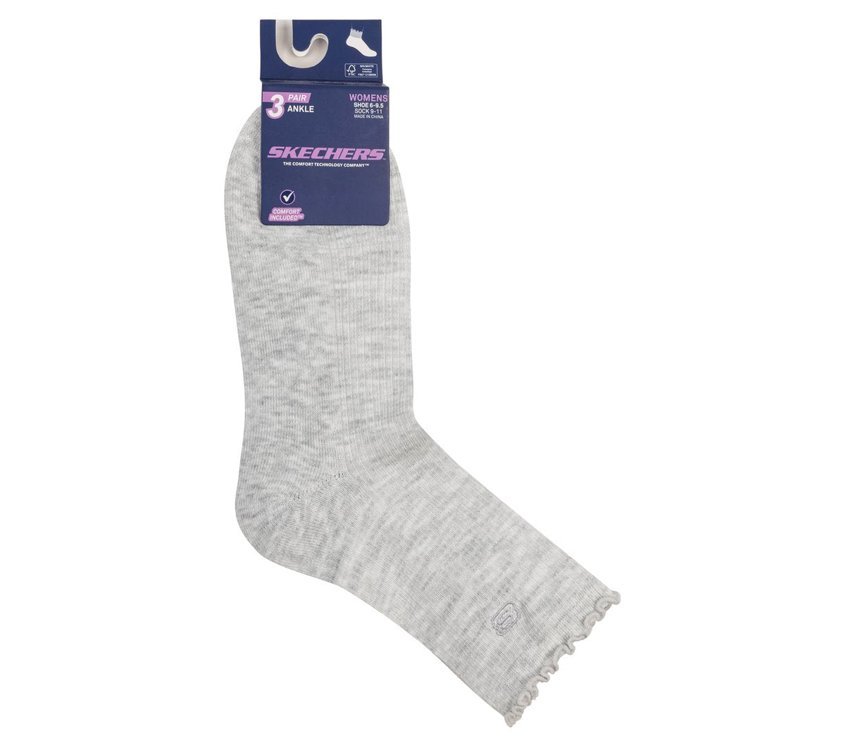 Skechers New | 3 Pack Women's Ankle Lettuce Socks