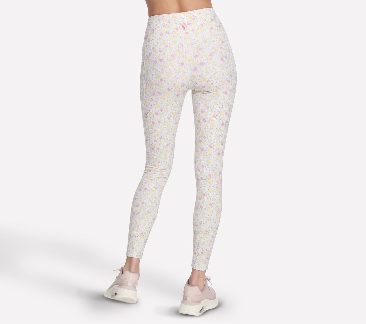 Skechers New | GO WALK Rib Floral Full Length High-Waisted Legging