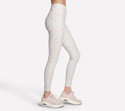 Skechers New | GO WALK Rib Floral Full Length High-Waisted Legging