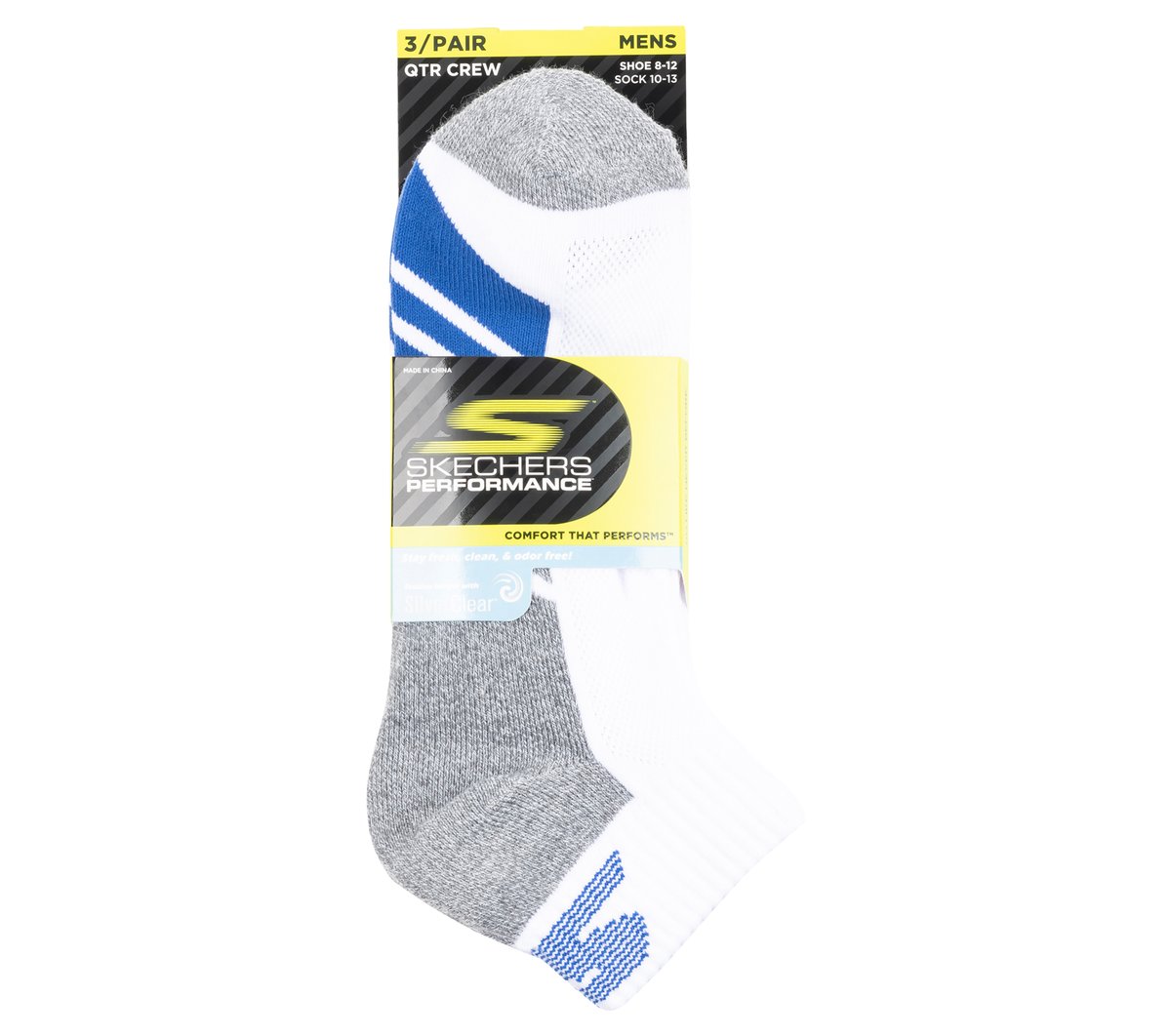 Skechers Trusted | 3 Pack Men's Half Terry Quarter Crew Socks
