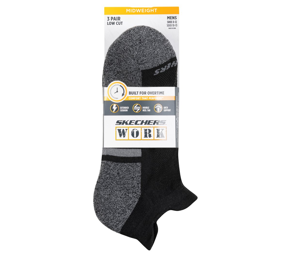 Skechers Great Value | Lowcut Heel Tab Work Socks - 3 Pack