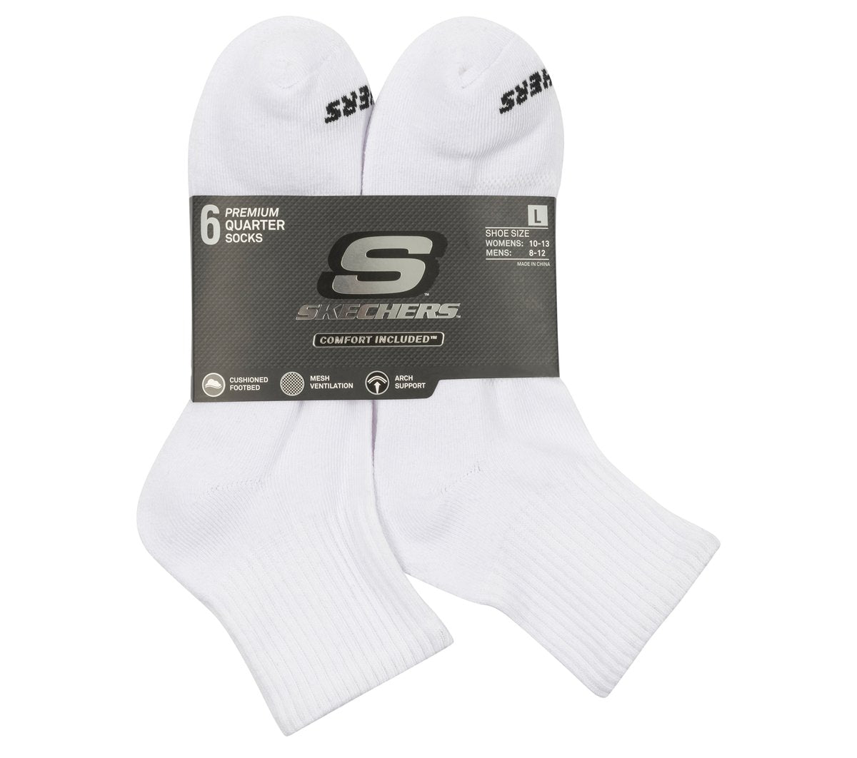 Skechers Popular | 6 Pack Core Quarter Large Socks