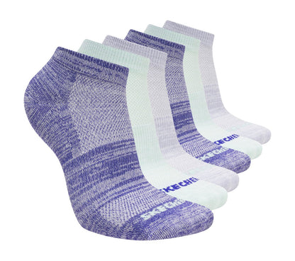 Skechers Discount | 6 Pack Girls' Low Cut Color Stripe Socks