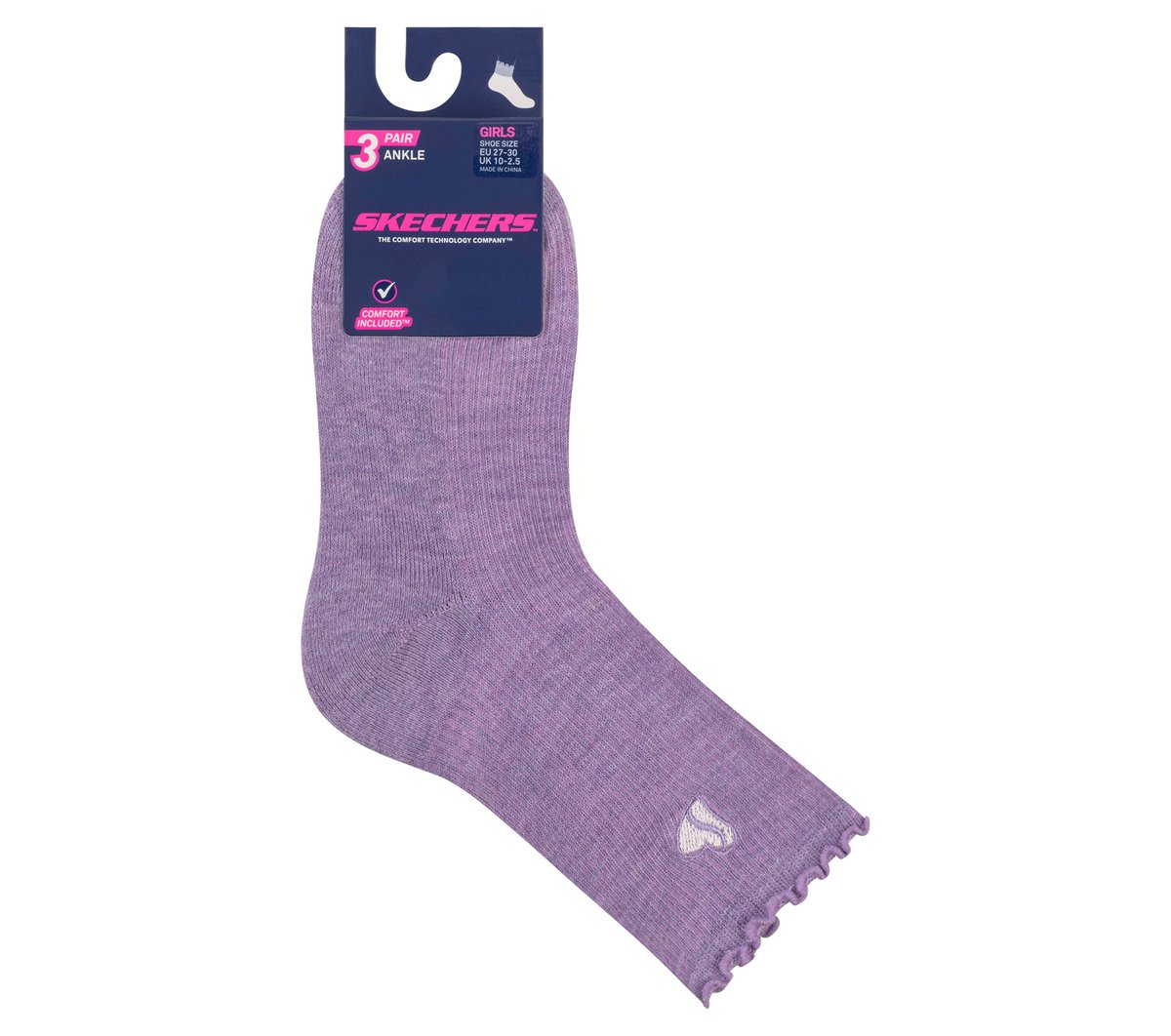 Skechers Premium | 3 Pack Kids Ankle Lettuce Socks