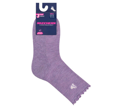 Skechers Premium | 3 Pack Kids Ankle Lettuce Socks