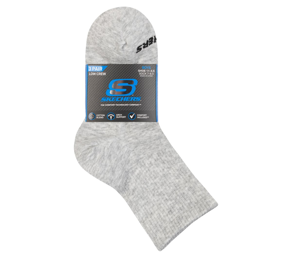 Skechers Great Value | 3 Pack Boys' Crew Cotton Socks