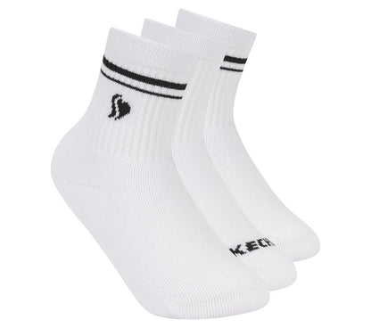 Skechers Essential | 3 Pack Girls' Low Crew Ribbed Socks