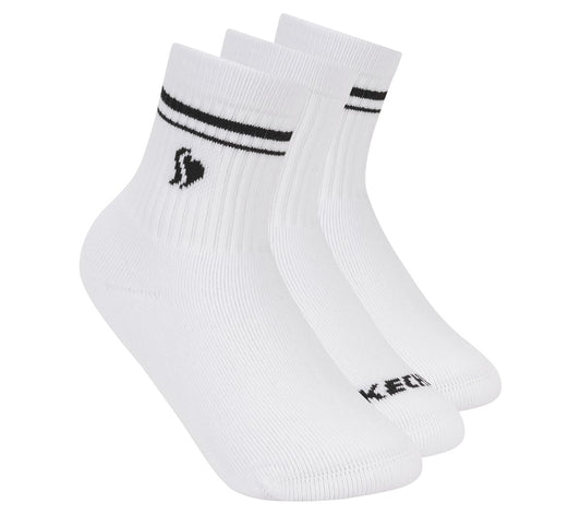Skechers Essential | 3 Pack Girls' Low Crew Ribbed Socks